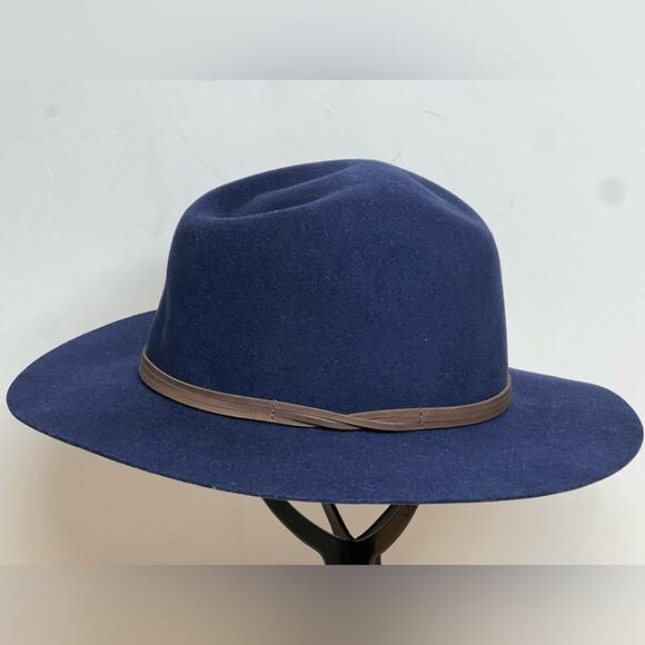 Men's Goorin Bros Billy Blue Wide Brim Wool Fedora Hat Made In USA - Picture 1 of 10